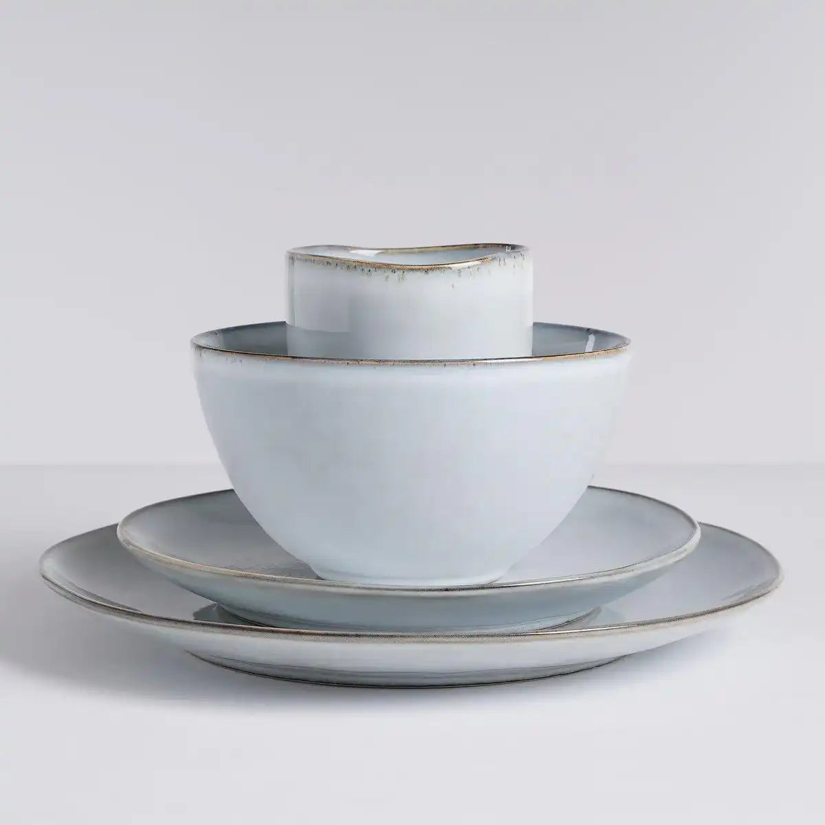 Tabo Geschirrset 4 Personen - Grau - HomeDesign Knaus
