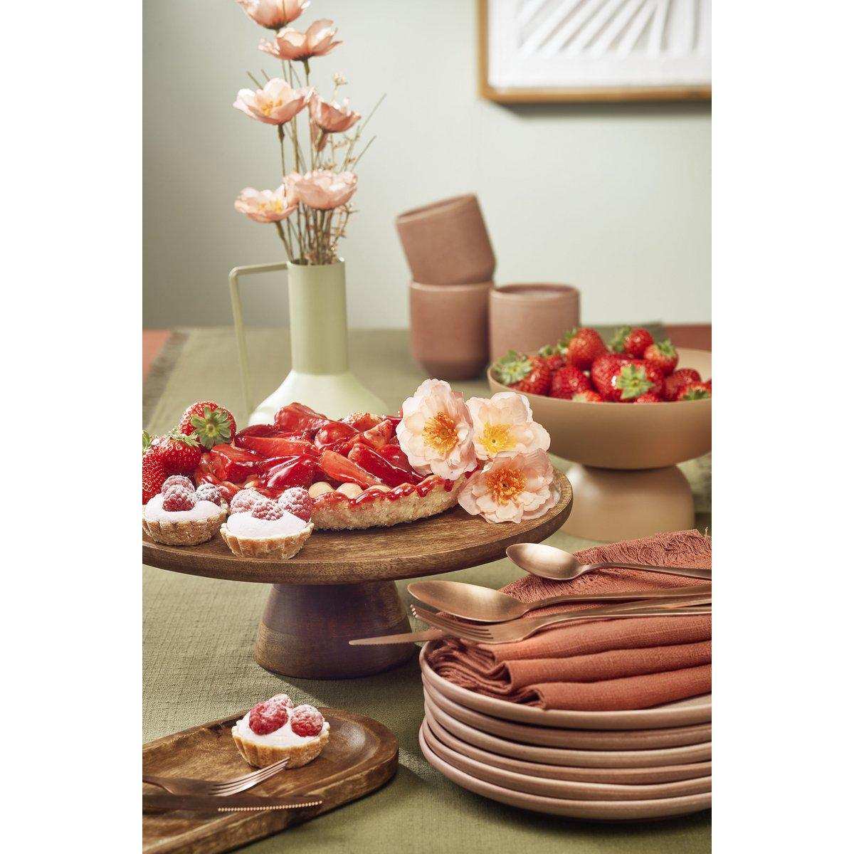 Tallo Tortenständer – H10 x Ø30 cm – 100 % FSC Mangoholz – Dunkelbraun - HomeDesign Knaus