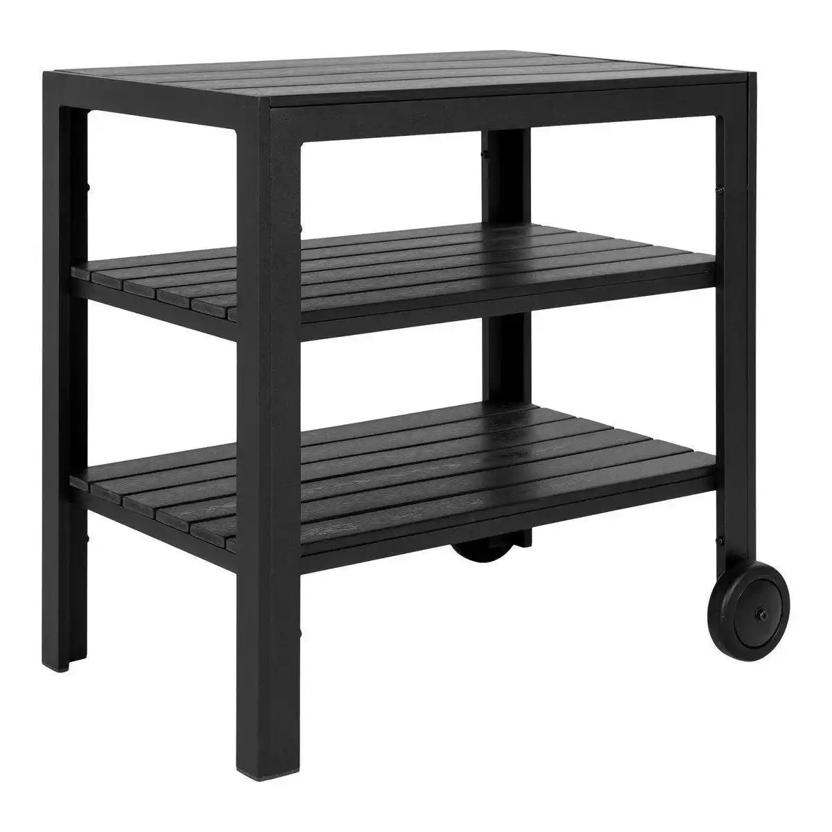 Taormina Teewagen – Teewagen, Aluminium/Nichtholz, schwarz, 3 Regale - HomeDesign Knaus