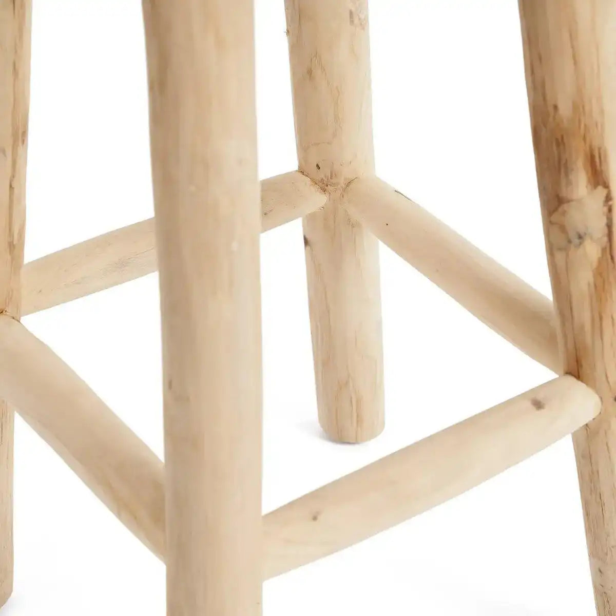 Teakholz Barhocker handgewebt Rustika - HomeDesign Knaus