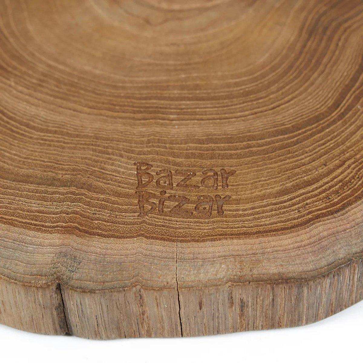 Teakwurzel Holz Schneidebrett handgefertigt 34 cm - HomeDesign Knaus