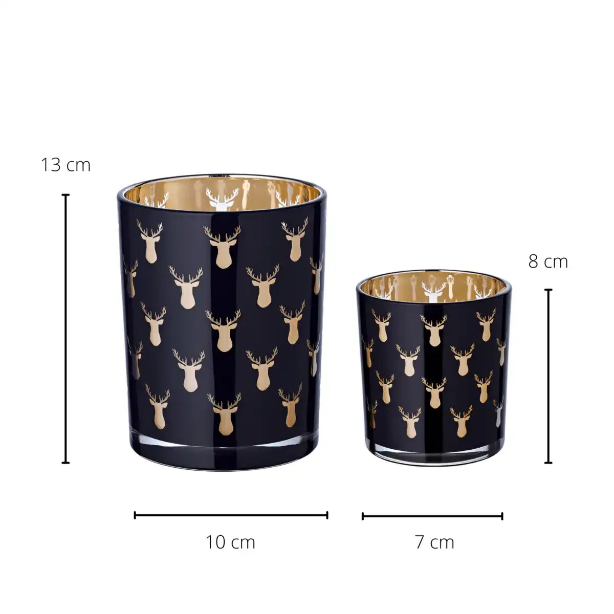 Teelicht 2er Set Rosy Ø 7/10 cm, H 8/13 cm - HomeDesign Knaus