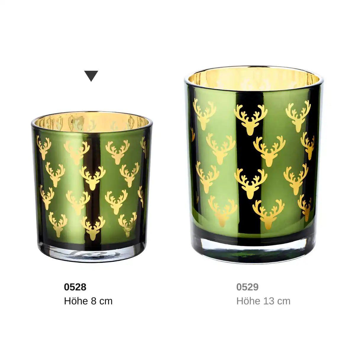 Teelicht Dirk grün H 8 cm - HomeDesign Knaus