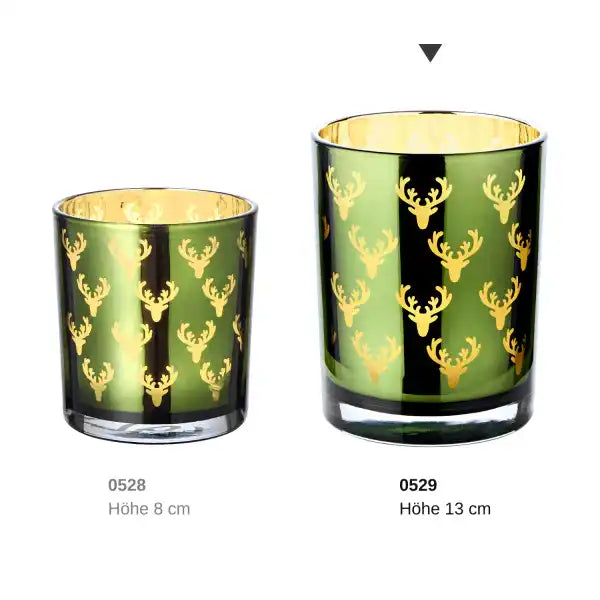 Teelicht Dirk grün H 8 cm - HomeDesign Knaus