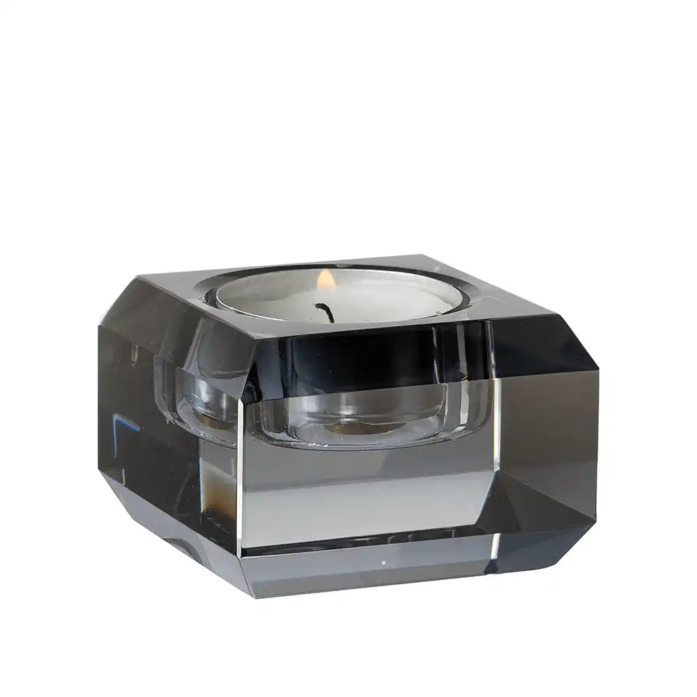 Teelichthalter Artis Kristallglas Grau Kristallglasqualität - HomeDesign Knaus