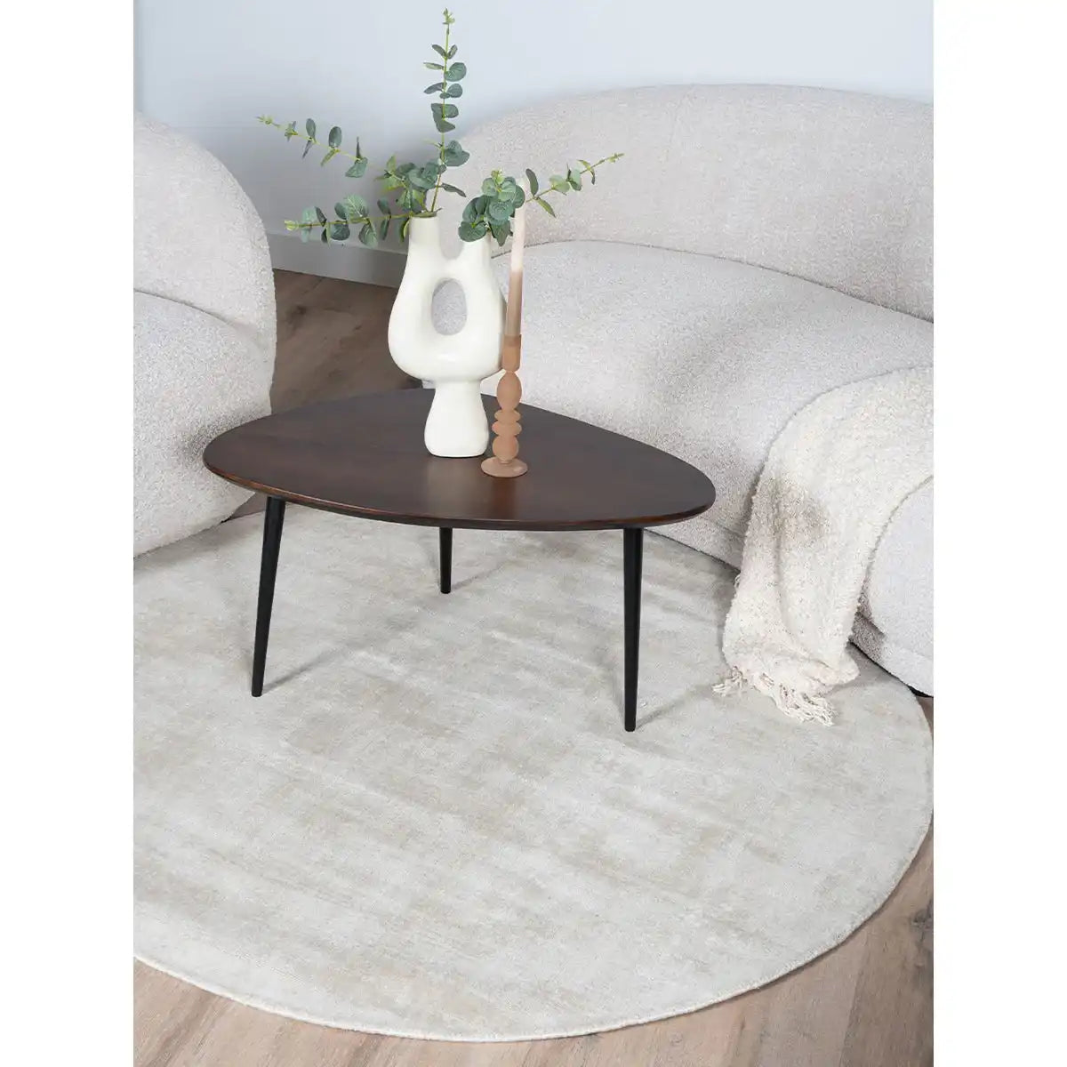 Teppich Cos – Viskose Beige Rund ø200 cm - HomeDesign Knaus