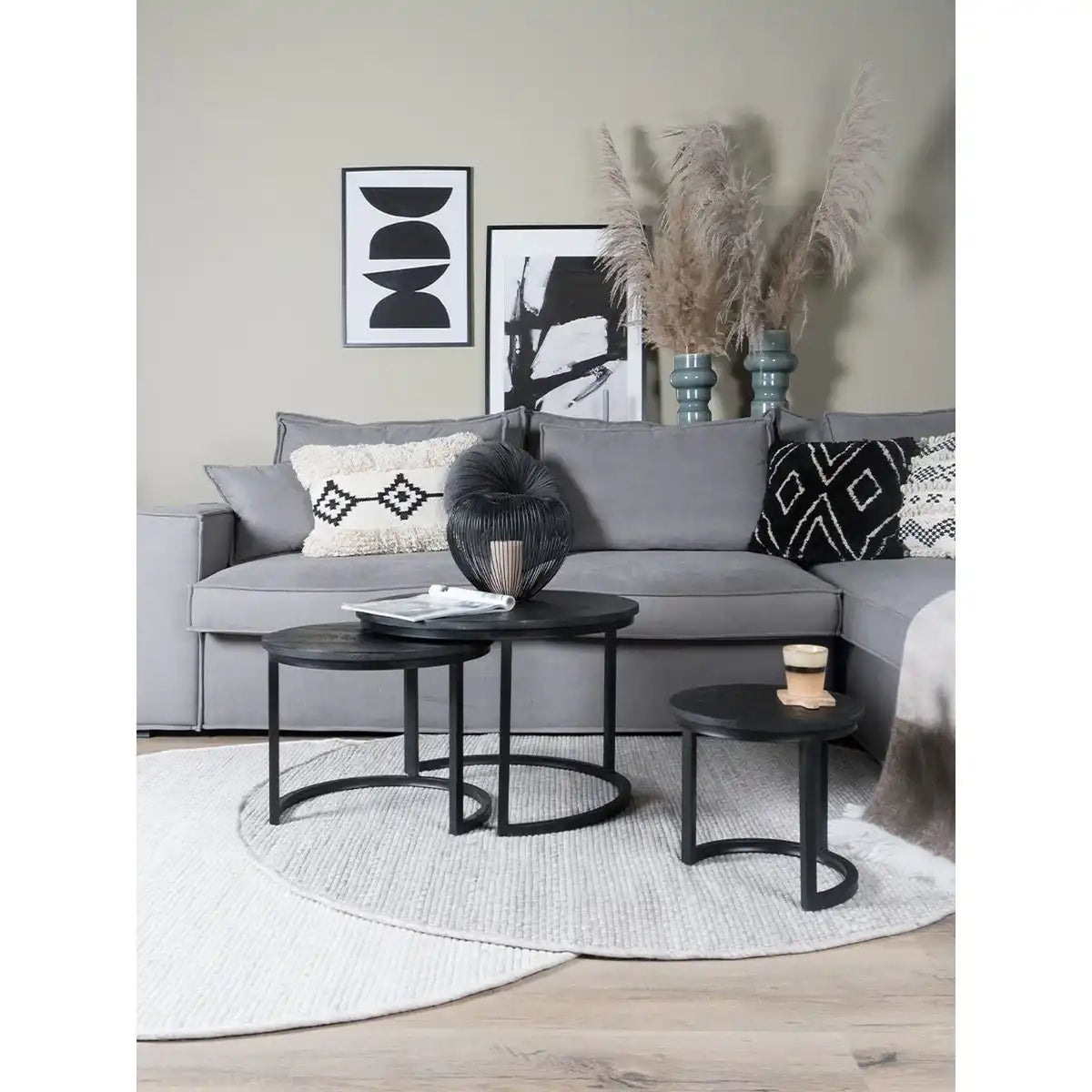 Teppich Pebbel 834 - Rund ø120 cm - HomeDesign Knaus