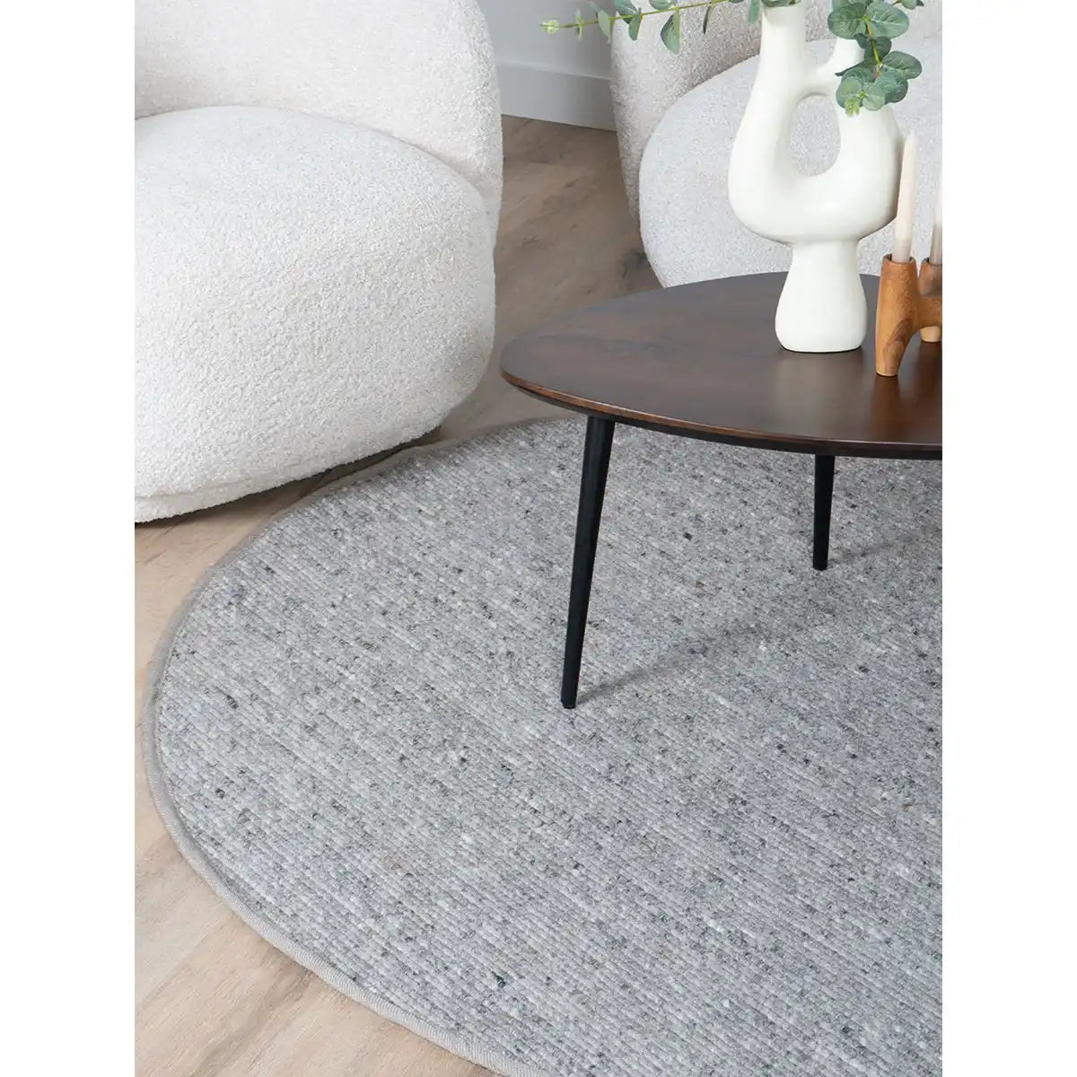 Teppich Scott Taupe Rund ø200 cm - HomeDesign Knaus