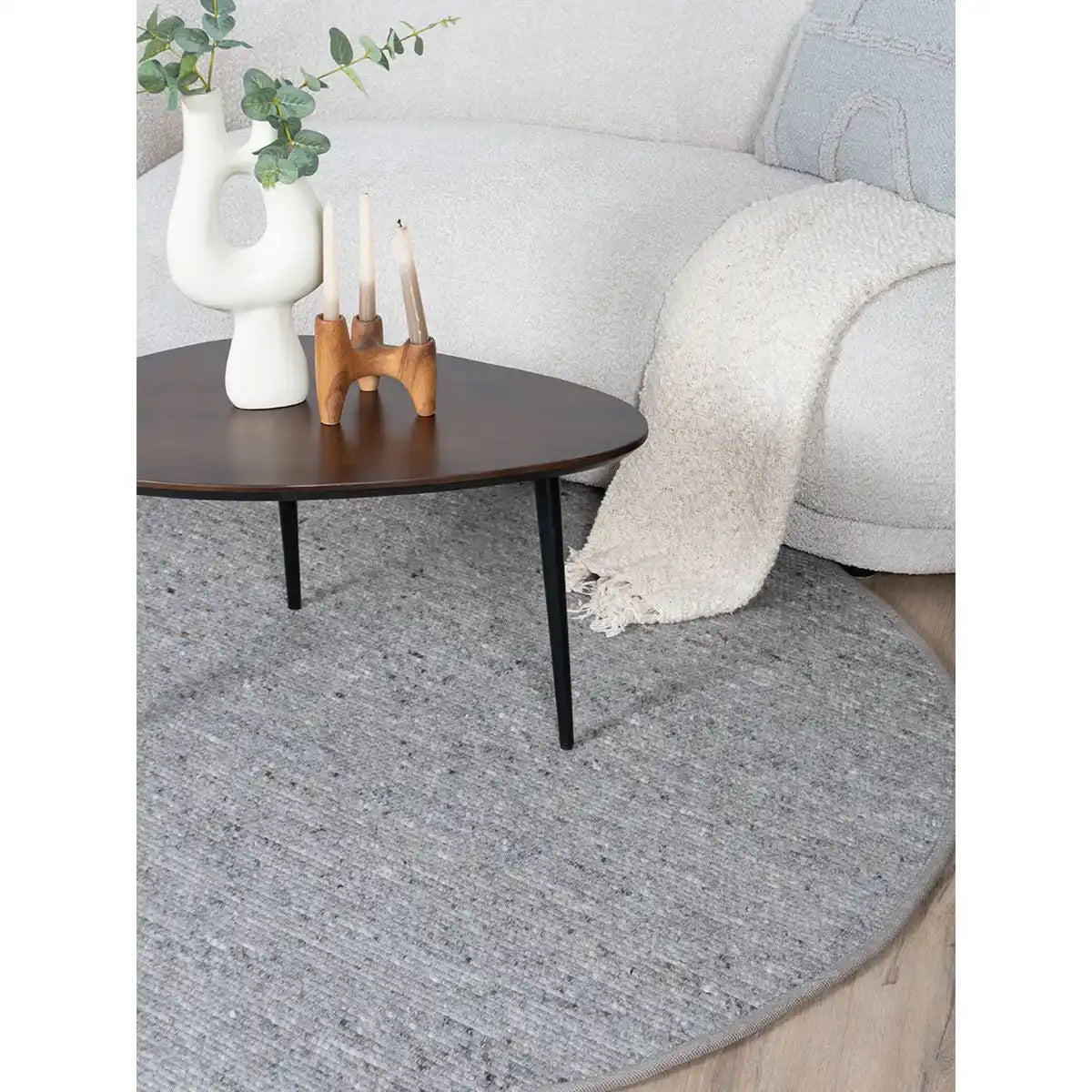 Teppich Scott Taupe Rund ø200 cm - HomeDesign Knaus