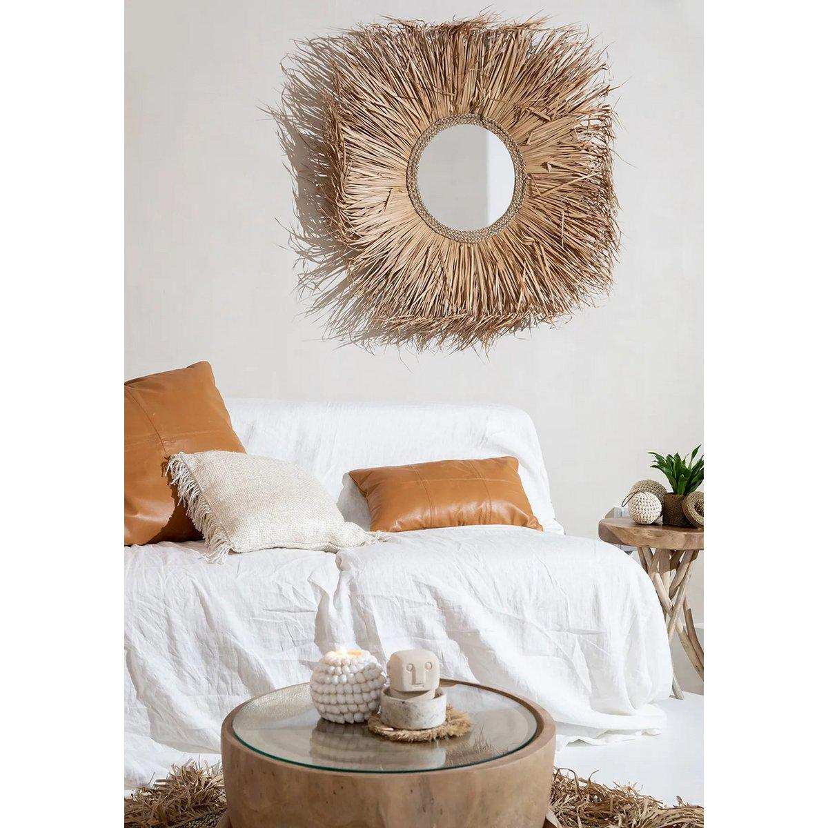 The Four Panel Lederkissenbezug - Kamel - 60x60 - HomeDesign Knaus