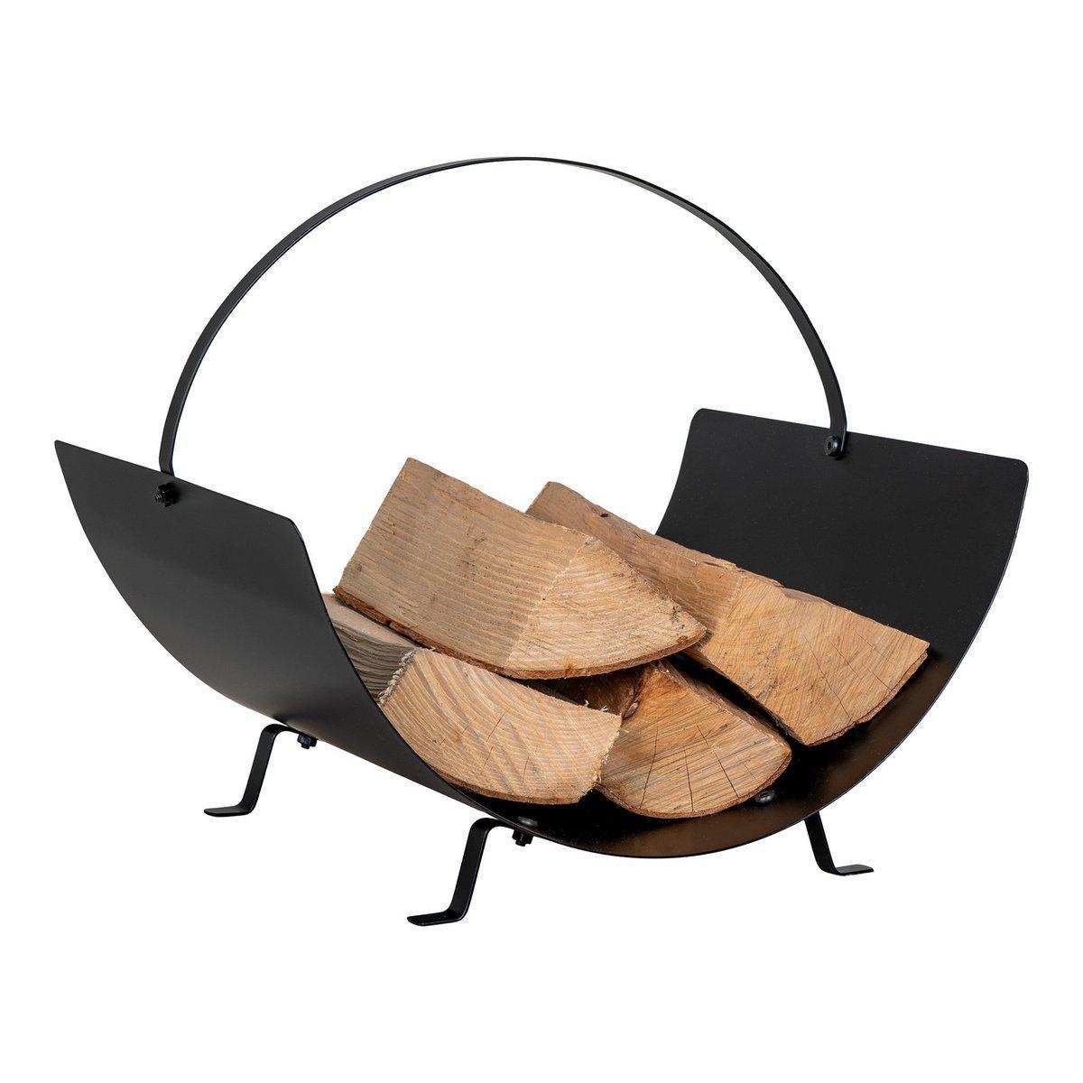 Tires Log Holder - Holzhalter, Stahl, schwarz, 40x35x33,5 cm - HomeDesign Knaus