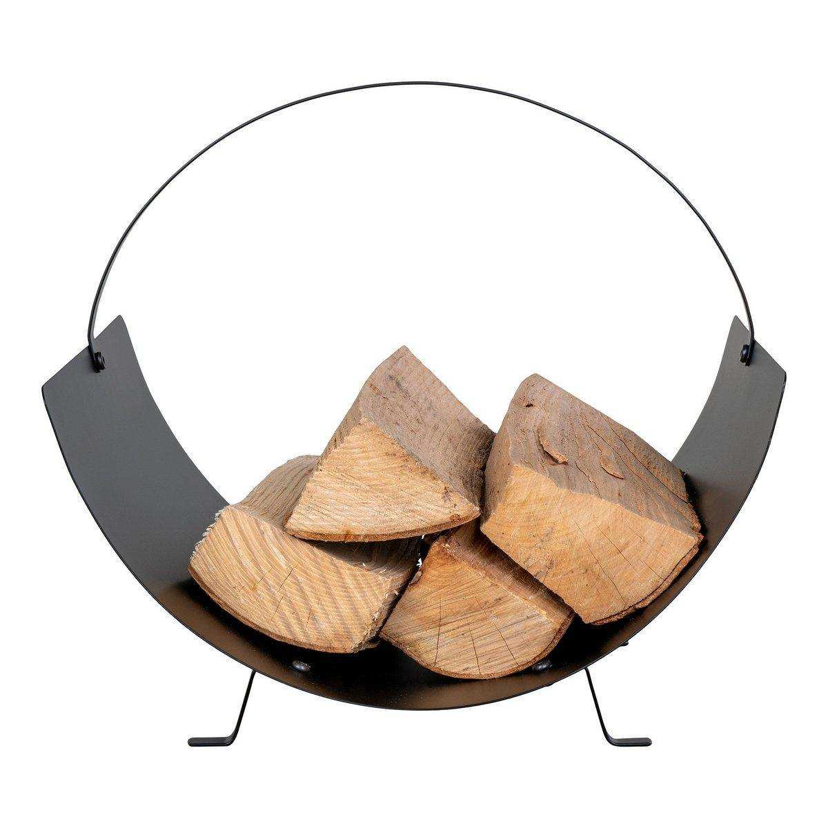 Tires Log Holder - Holzhalter, Stahl, schwarz, 40x35x33,5 cm - HomeDesign Knaus