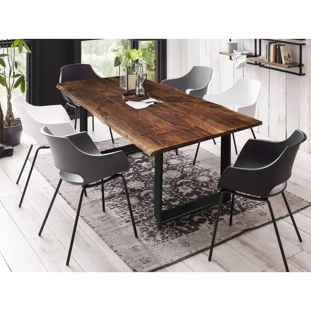 Tisch 120 x 80 cm, Platte 26 mm, nußbaumfarbig - HomeDesign Knaus