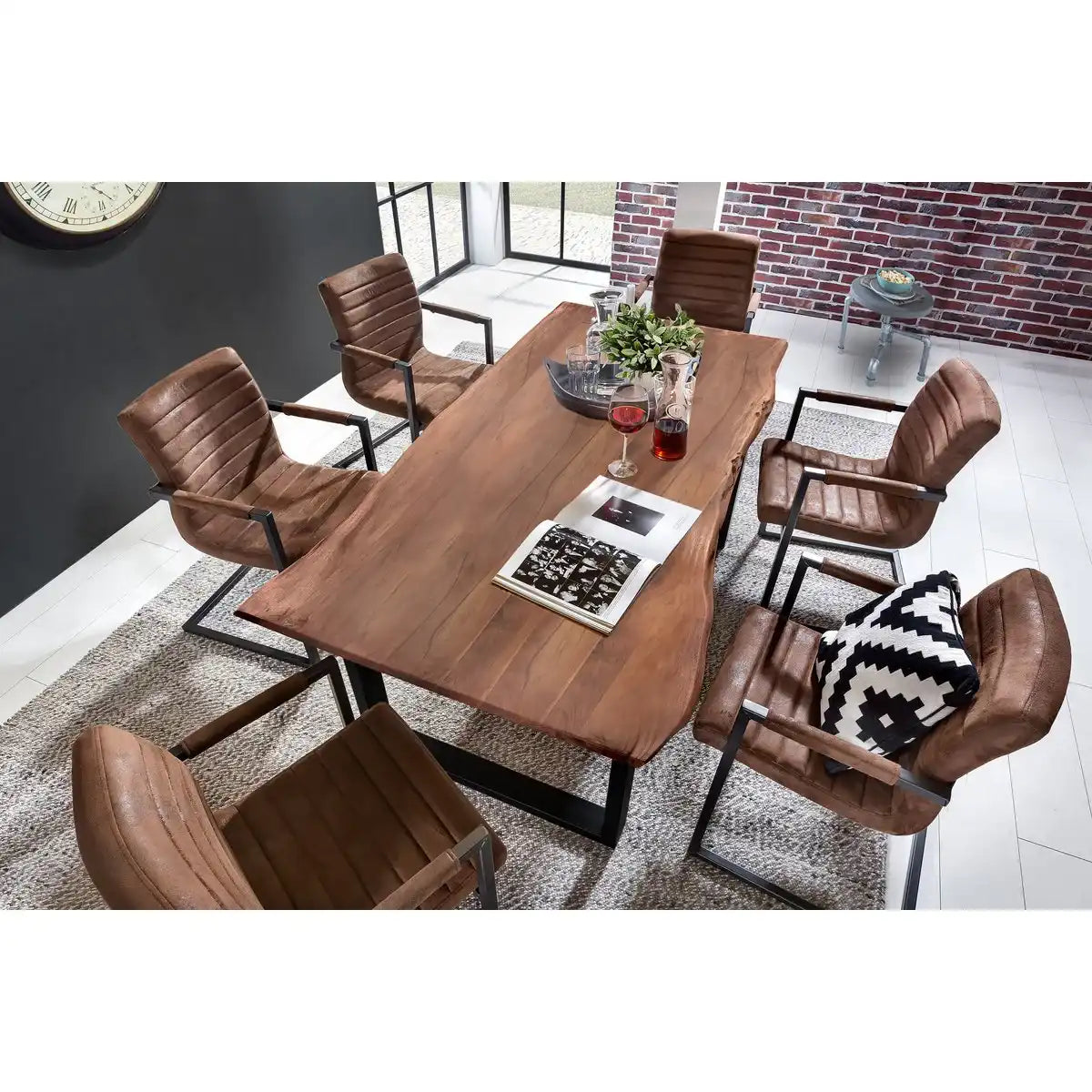 Tisch 120 x 80 cm, Platte 26 mm, nußbaumfarbig - HomeDesign Knaus