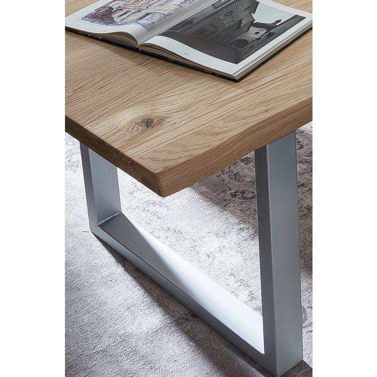 Tisch 120x80 cm, Wildeiche, silbernes Gestell - HomeDesign Knaus