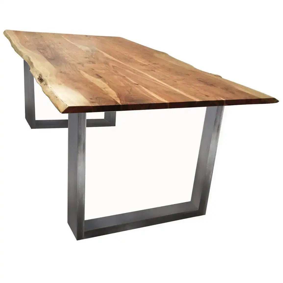 Tisch 140 x 80 cm, Platte natur, Gestell silber - HomeDesign Knaus