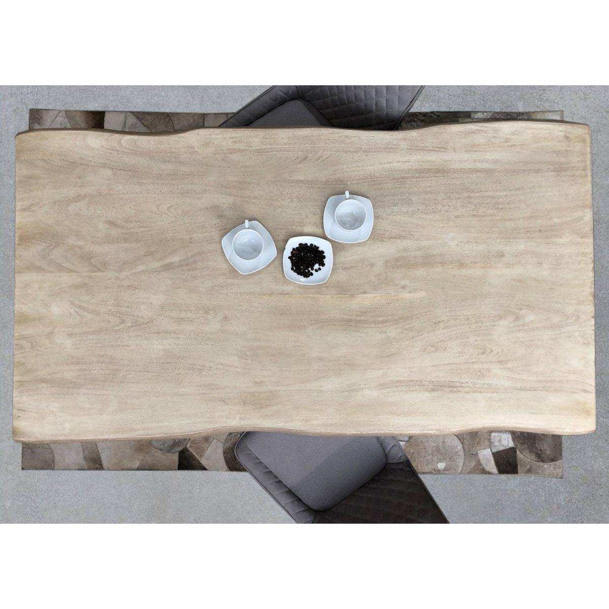 Tisch 160 x 85 cm, Platte hell gekälkt, Gestell schwarz - HomeDesign Knaus