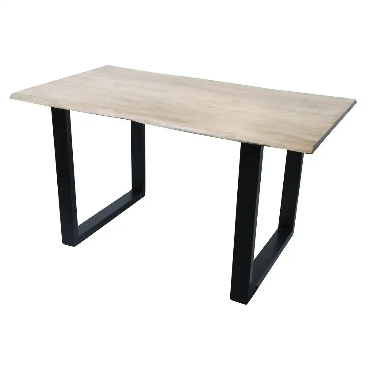 Tisch 160 x 85 cm, Platte hell gekälkt, Gestell schwarz - HomeDesign Knaus
