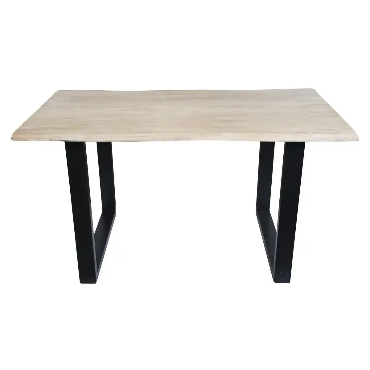 Tisch 160 x 85 cm, Platte hell gekälkt, Gestell schwarz - HomeDesign Knaus