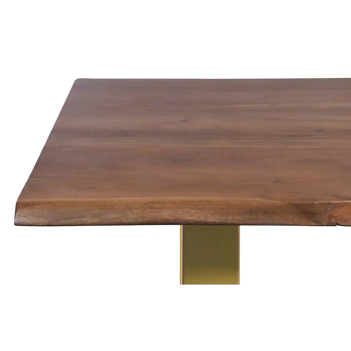 Tisch 160 x 85 cm, Platte nussbaumfarbig, Gestell messingfarbig - HomeDesign Knaus