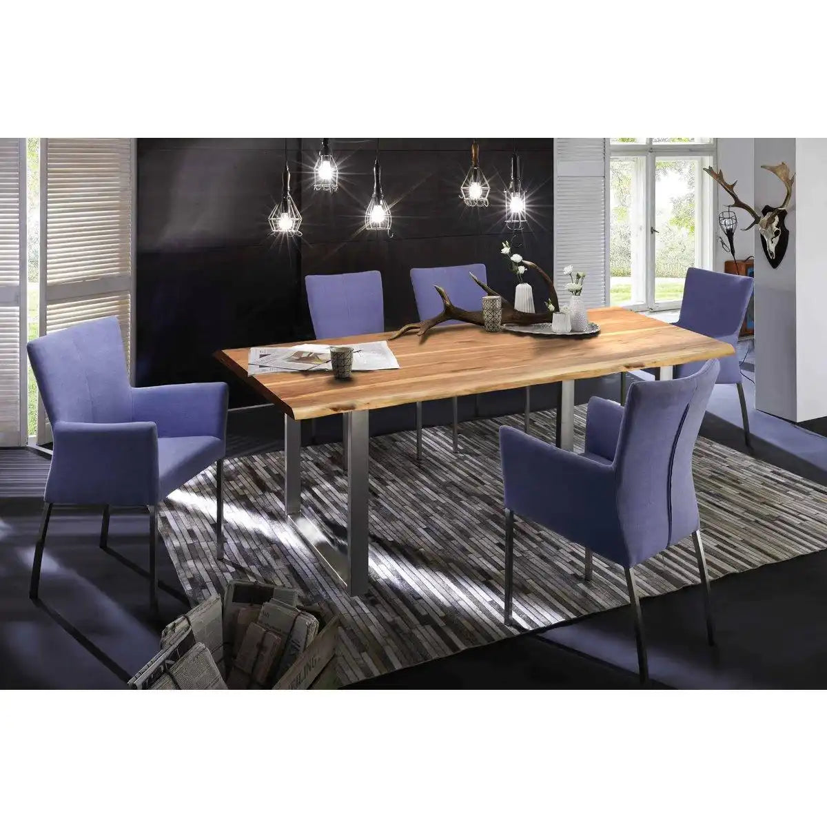 Tisch 160x85 cm, Akazie natur, 36 mm - HomeDesign Knaus