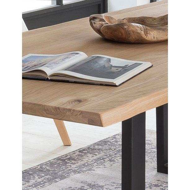 Tisch 160x90 cm, Wildeiche, schwarzes Gestell - HomeDesign Knaus