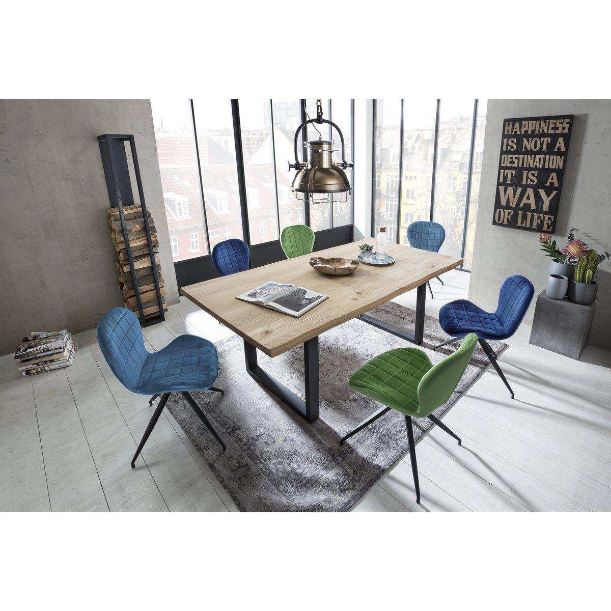 Tisch 160x90 cm, Wildeiche, schwarzes Gestell - HomeDesign Knaus