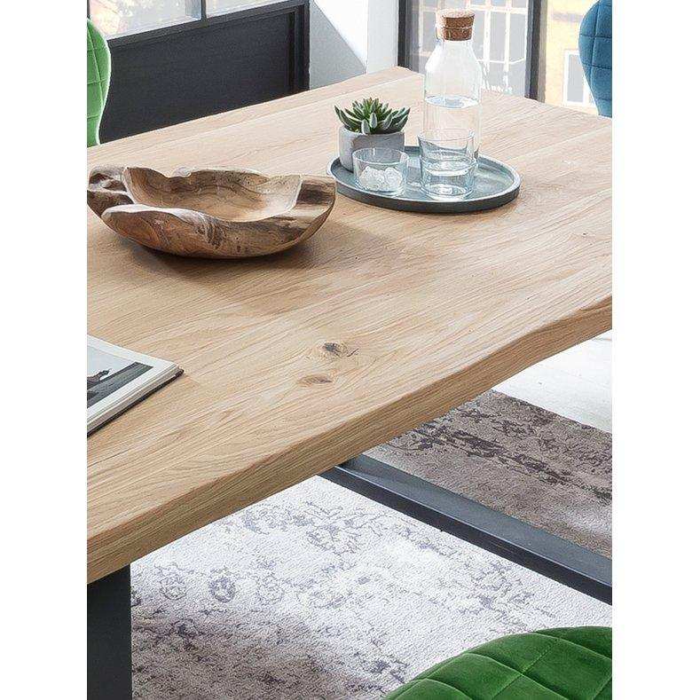 Tisch 160x90 cm, Wildeiche, schwarzes Gestell - HomeDesign Knaus