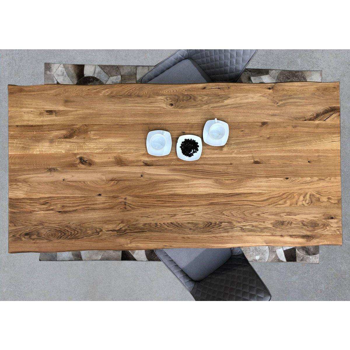 Tisch 160x90 cm, Wildeiche, schwarzes Gestell - HomeDesign Knaus