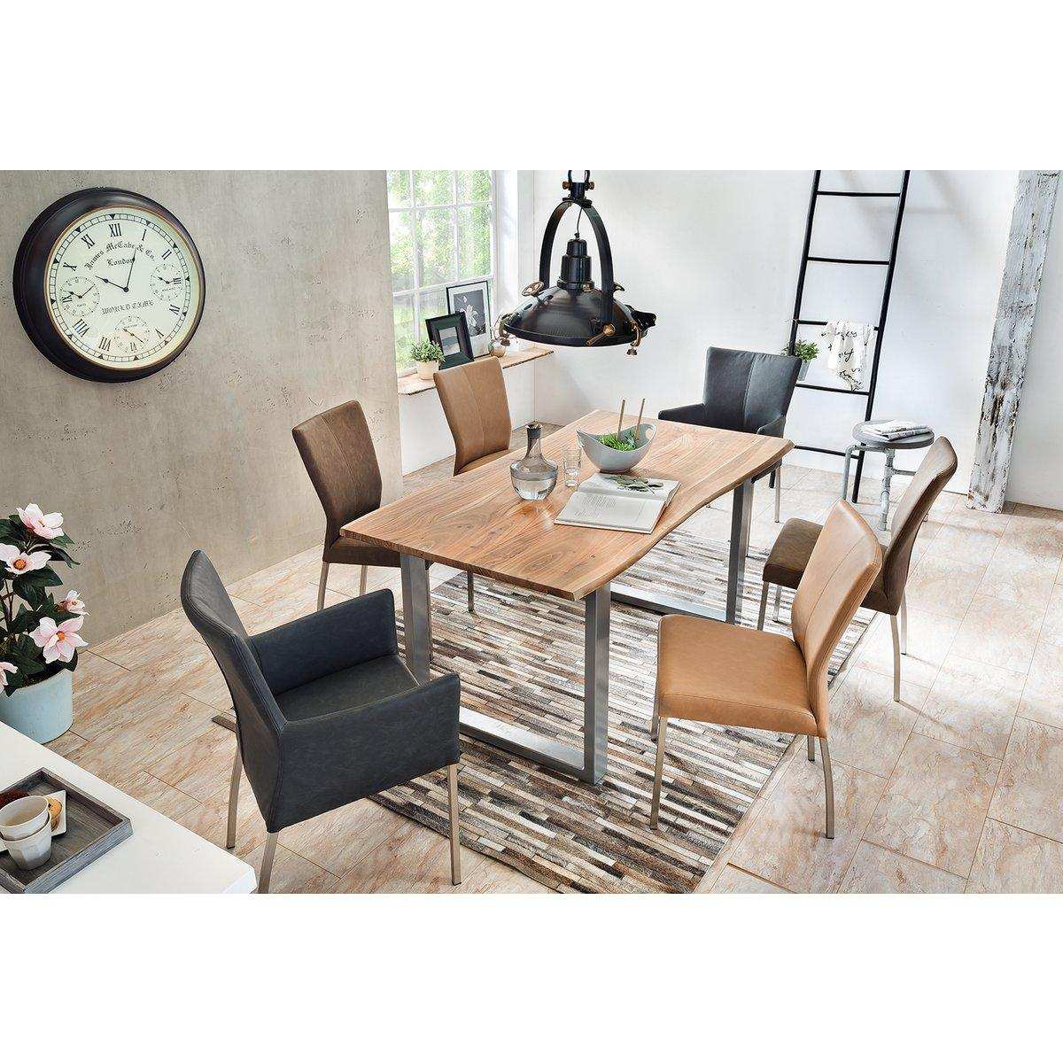 Tisch 180 x 90 cm, Gestell silber - HomeDesign Knaus