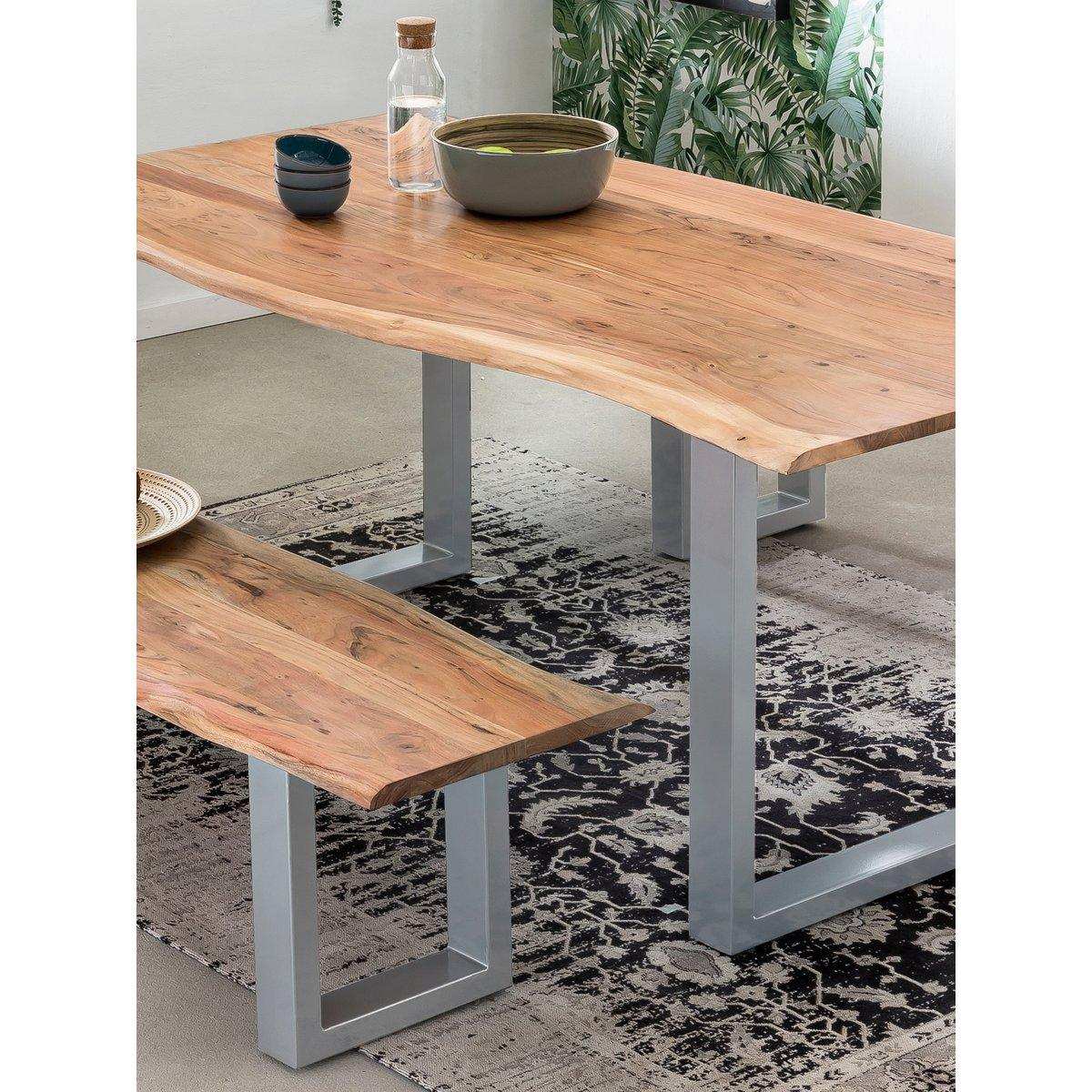 Tisch 180 x 90 cm, Gestell silber - HomeDesign Knaus