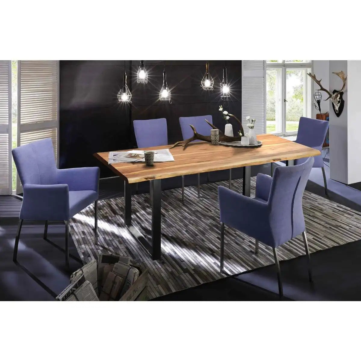 Tisch 200x100 cm, Akazie natur, 36 mm - HomeDesign Knaus