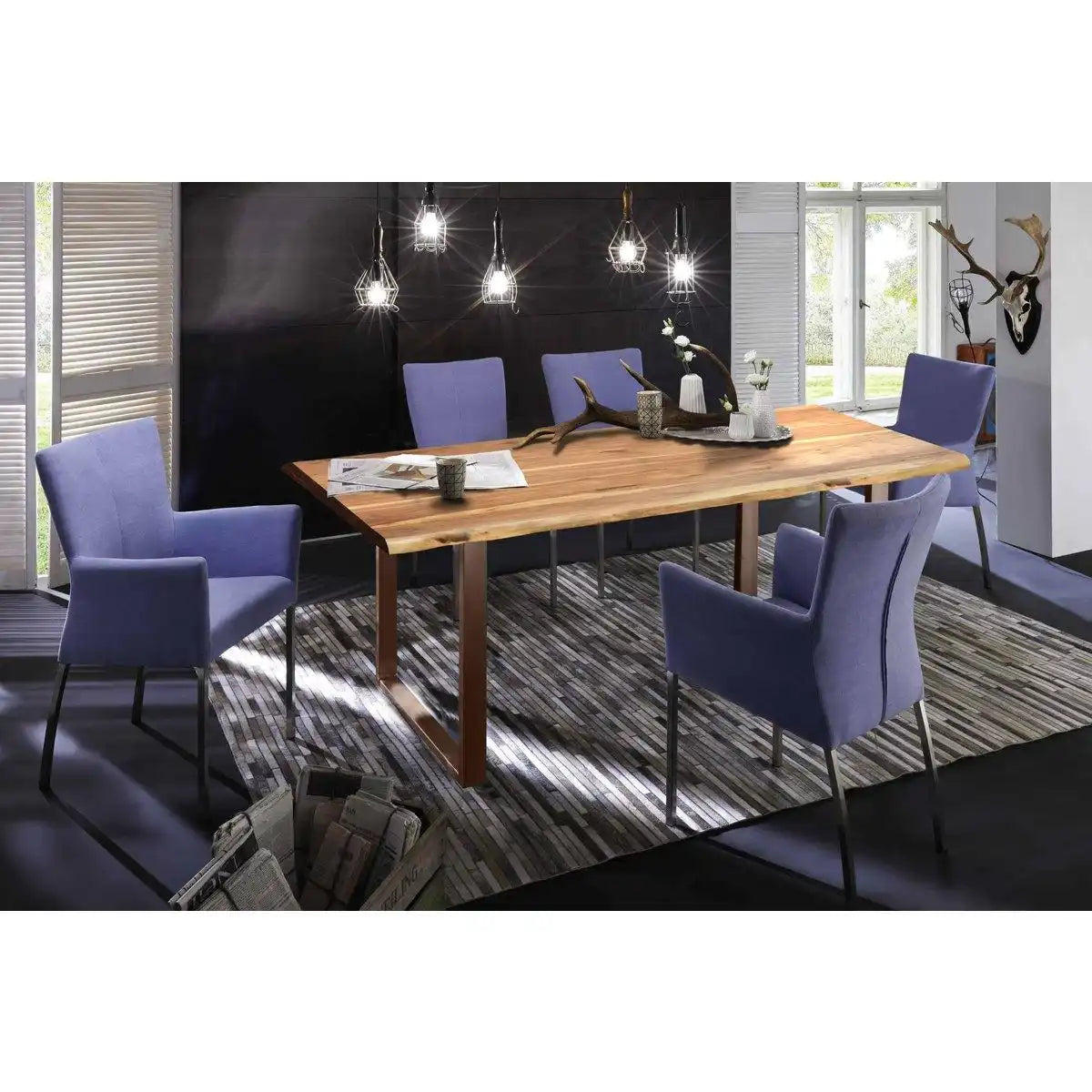 Tisch 200x100 cm, Akazie natur, 36 mm - HomeDesign Knaus