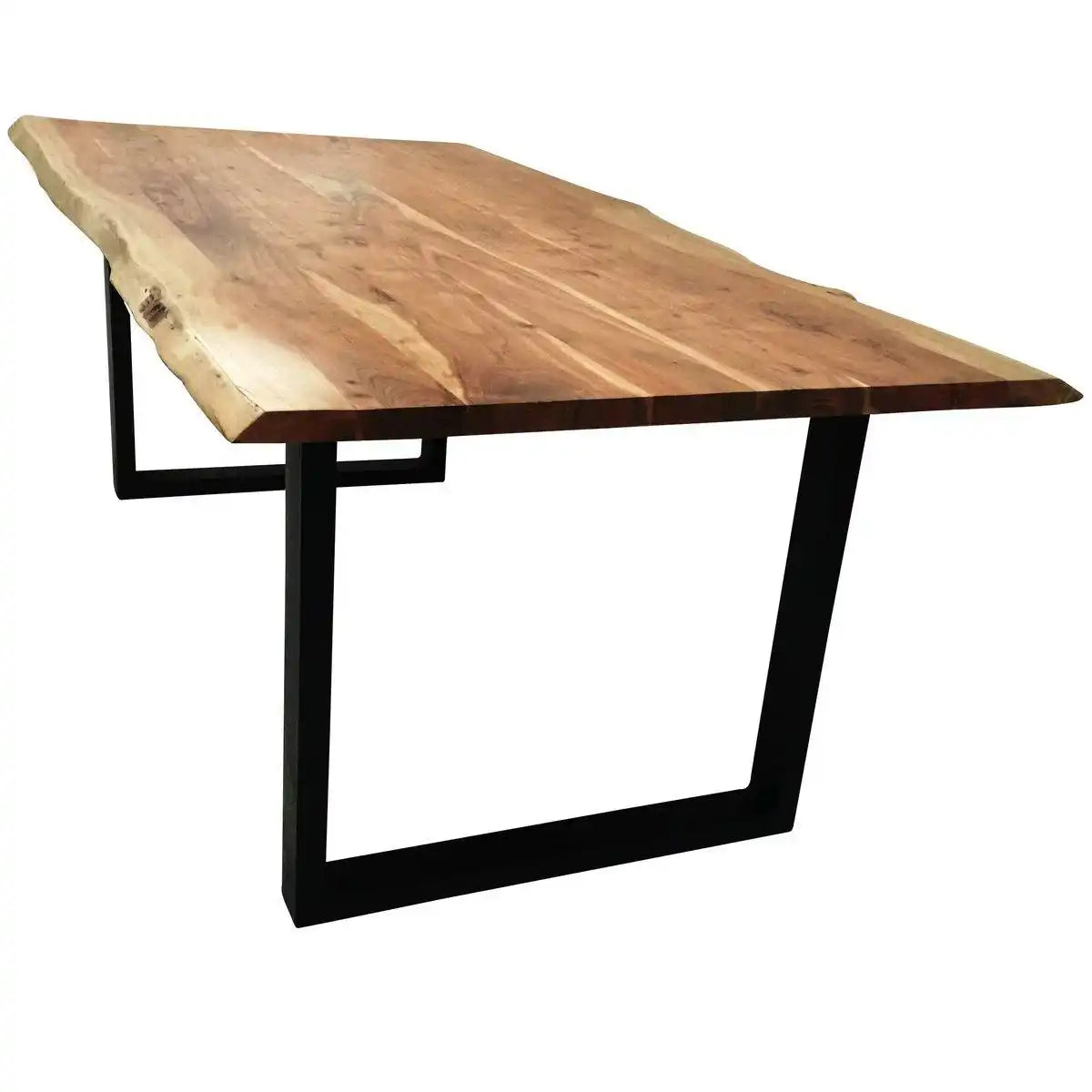 Tisch 220 x 100 cm, Platte natur, Gestell schwarz - HomeDesign Knaus