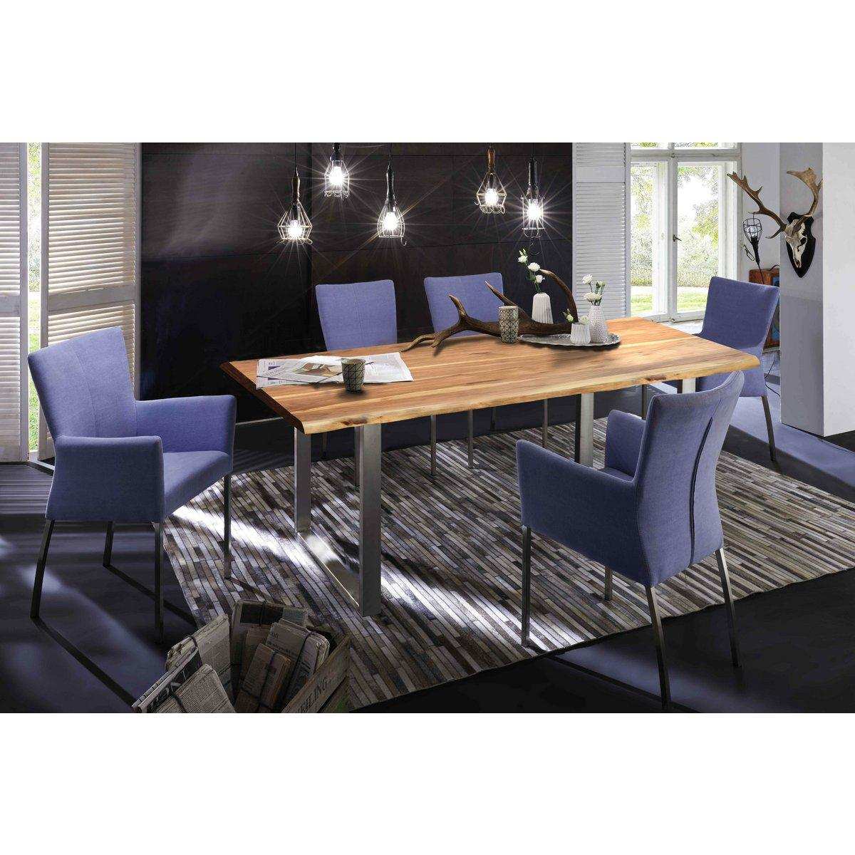Tisch 240x100 cm, Akazie natur, 56 mm - HomeDesign Knaus