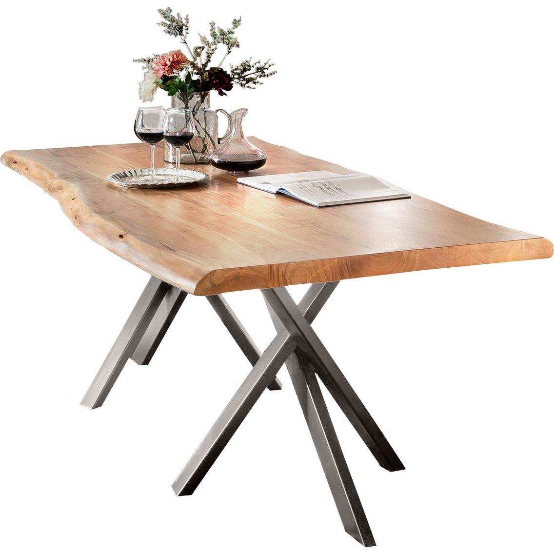 Tisch 240x100 cm, Akazie natur, 56 mm - HomeDesign Knaus