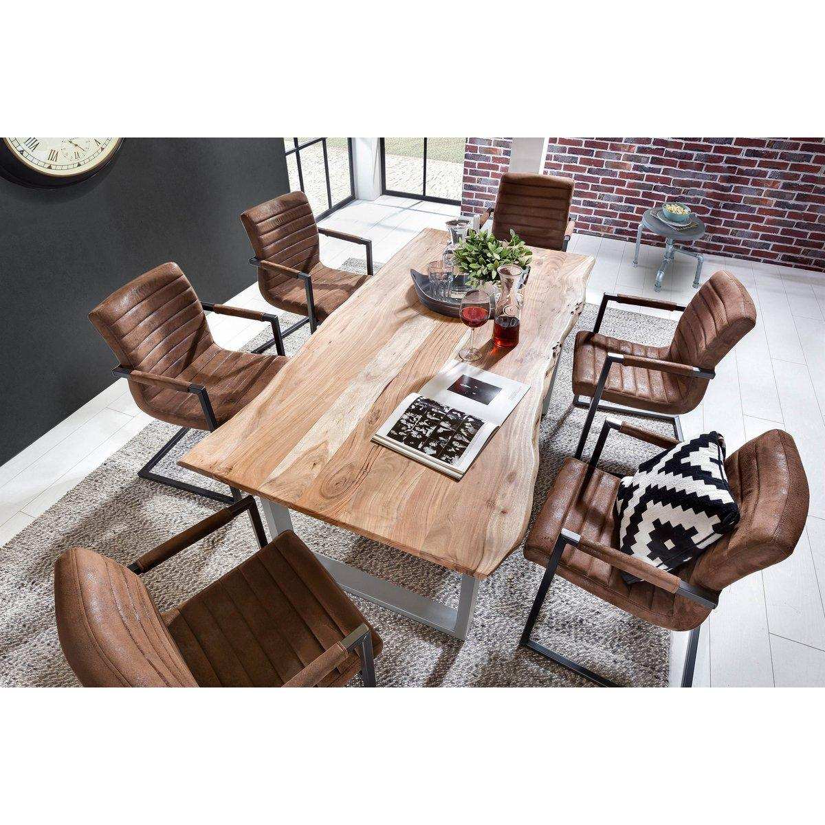 Tisch 240x100 cm, Akazie natur, 56 mm - HomeDesign Knaus