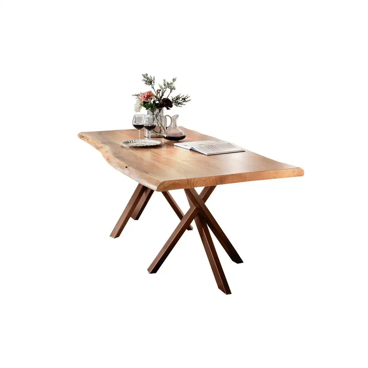 Tisch 240x100 cm, Akazie natur, 56 mm - HomeDesign Knaus