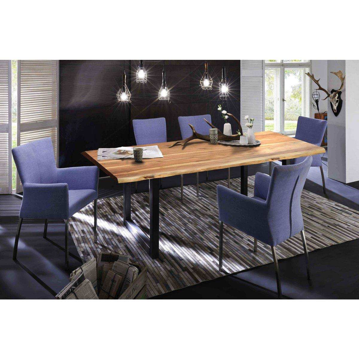 Tisch 240x100 cm, Akazie natur, 56 mm - HomeDesign Knaus