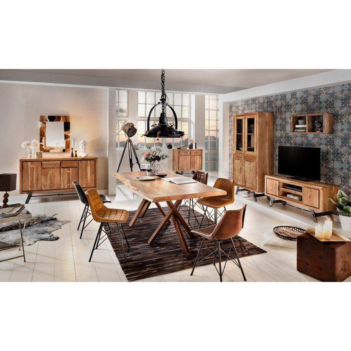 Tisch 240x100 cm, Akazie natur, 56 mm - HomeDesign Knaus