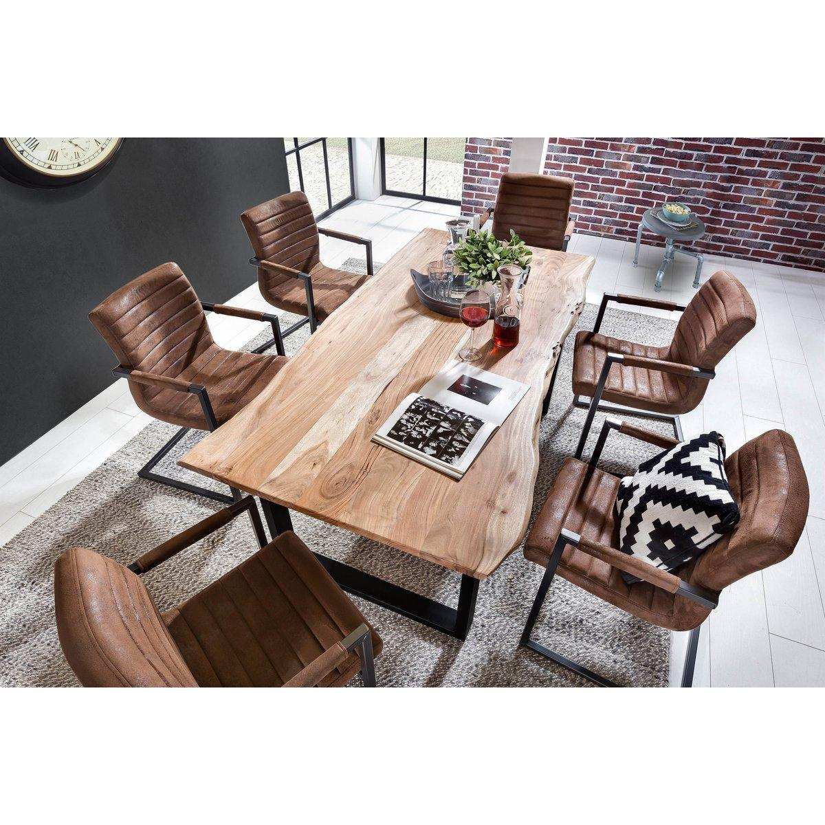 Tisch 240x100 cm, Akazie natur, 56 mm - HomeDesign Knaus
