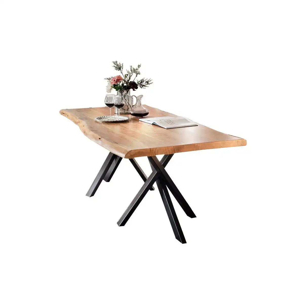 Tisch 240x100 cm, Akazie natur, 56 mm - HomeDesign Knaus