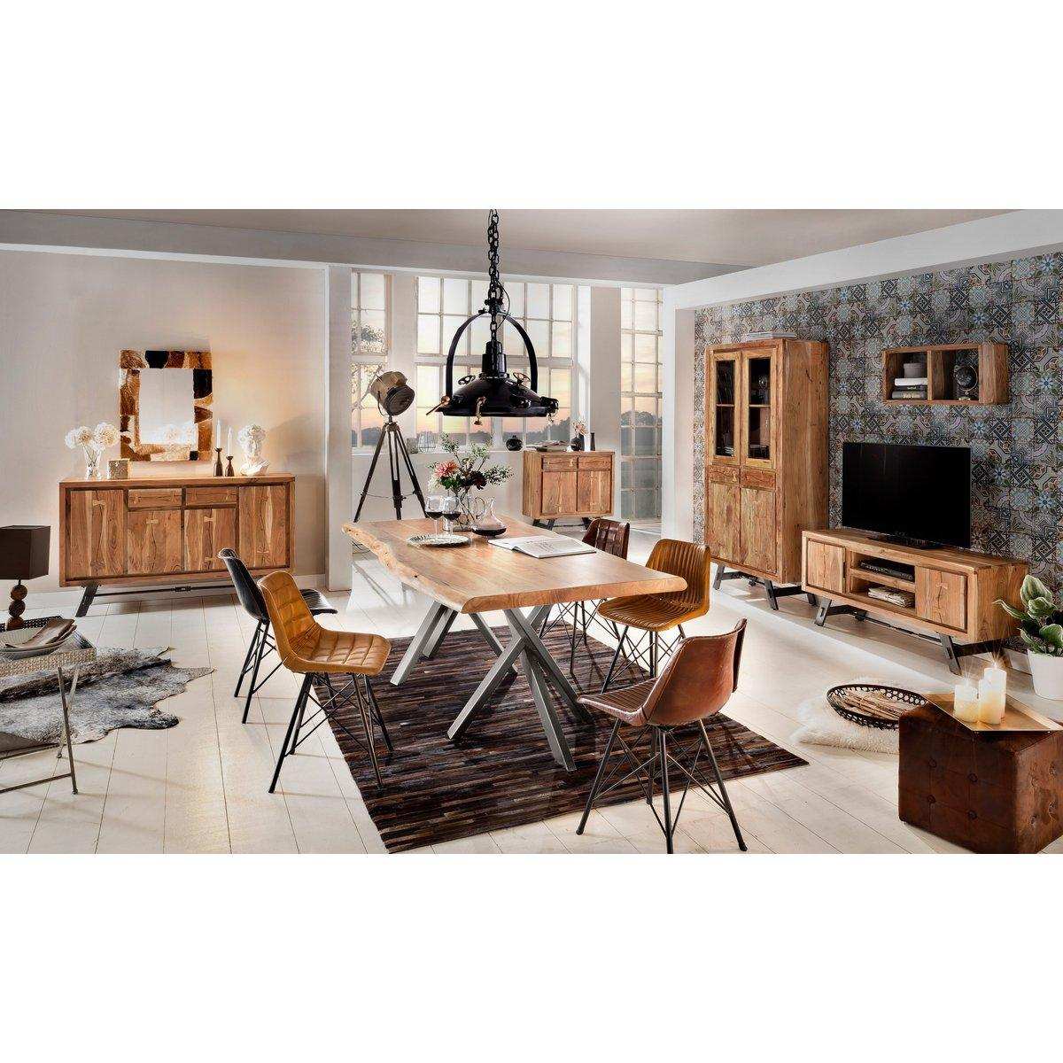 Tisch 240x100 cm, Akazie natur, 56 mm - HomeDesign Knaus