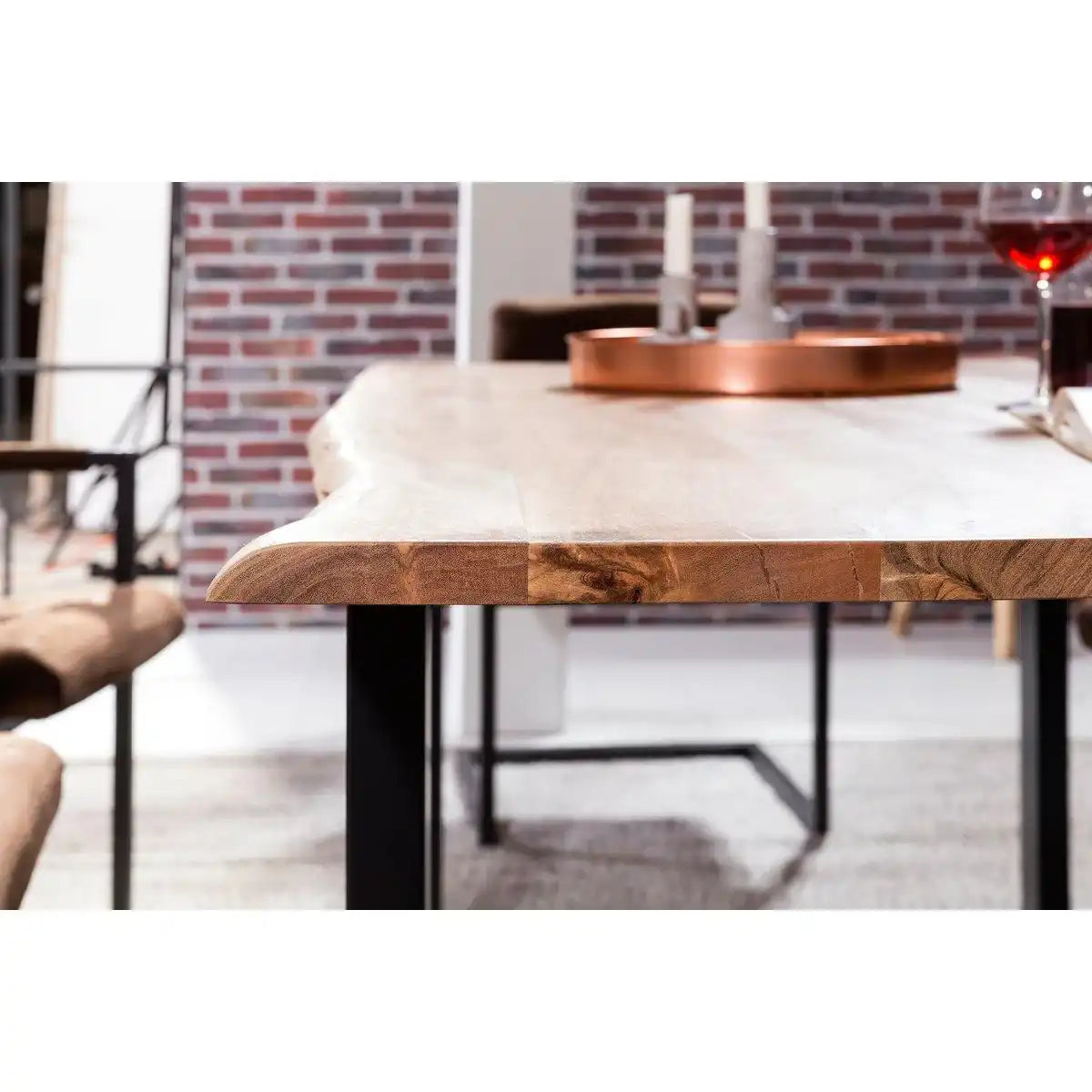 Tisch 240x100 cm, Akazie natur, 56 mm - HomeDesign Knaus