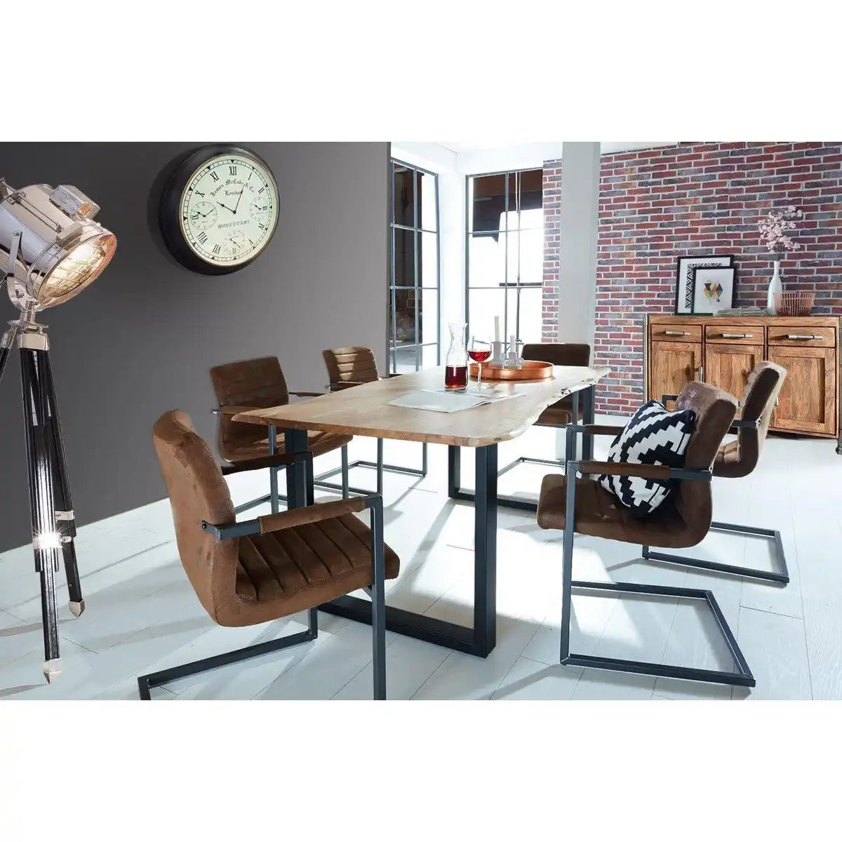 Tisch 240x100 cm, Akazie natur, 56 mm - HomeDesign Knaus