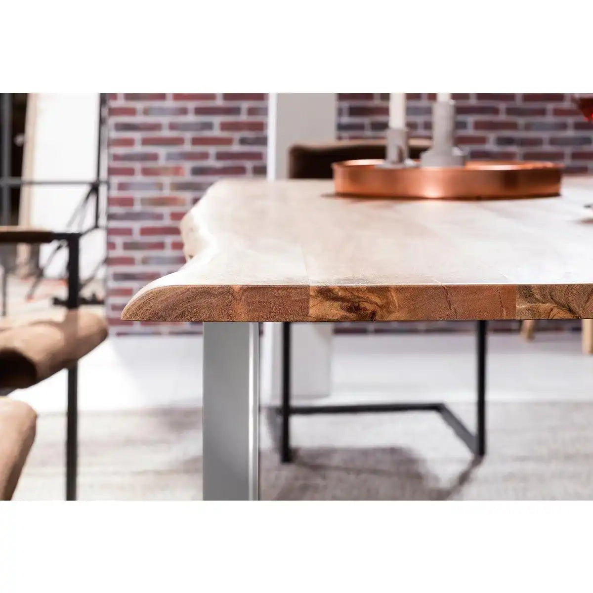 Tisch 240x100 cm, Akazie natur, 56 mm - HomeDesign Knaus