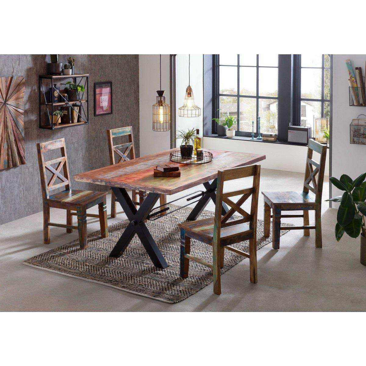 Tisch 240x100 cm, Altholz bunt lackiert - HomeDesign Knaus