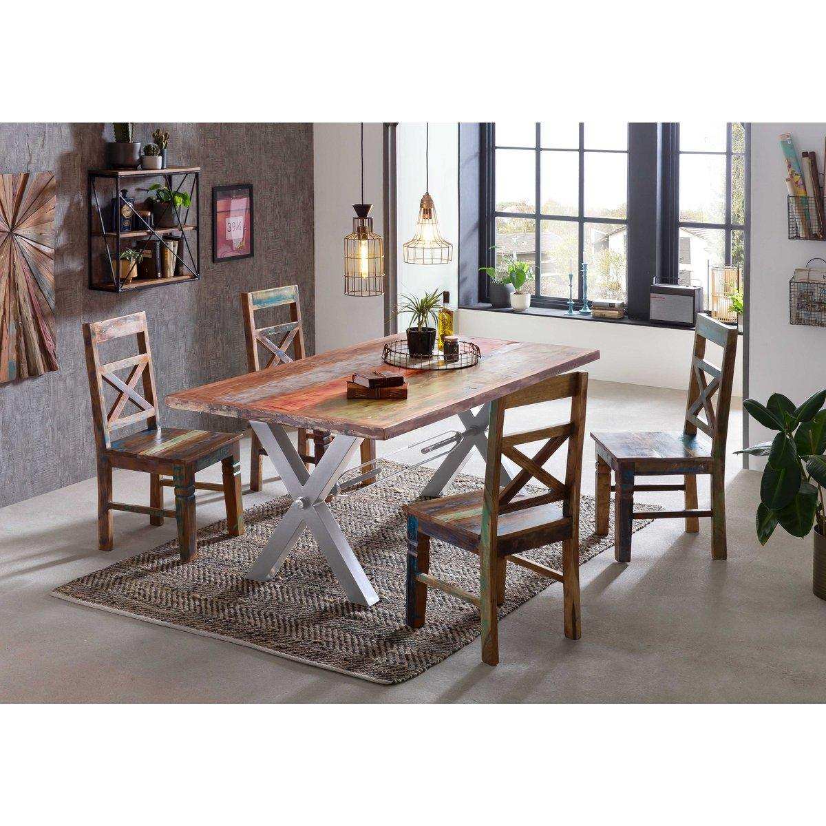 Tisch 240x100 cm, Altholz bunt lackiert - HomeDesign Knaus