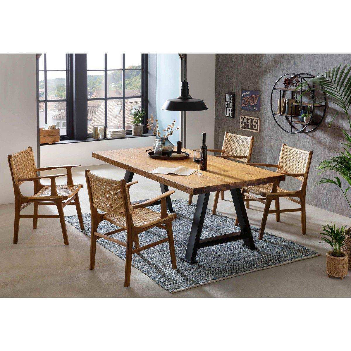 Tisch 240x100 cm, recyceltes Teak - HomeDesign Knaus