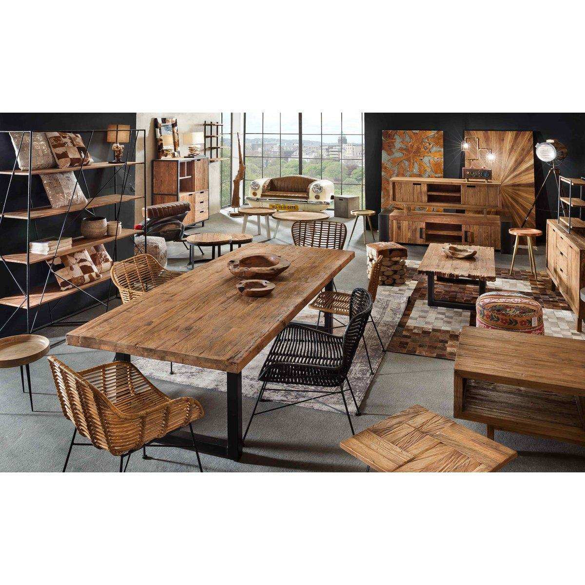 Tisch 240x100 cm, recyceltes Teak natur - HomeDesign Knaus